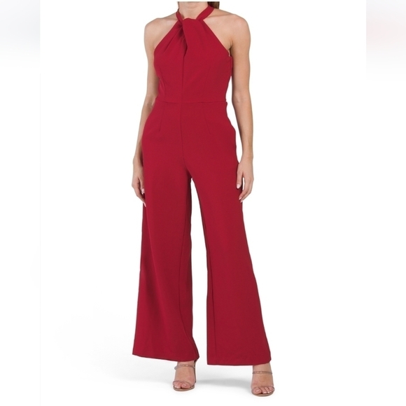Julia Jordan Garnet Halter Neck Jumpsuit - Picture 1 of 5